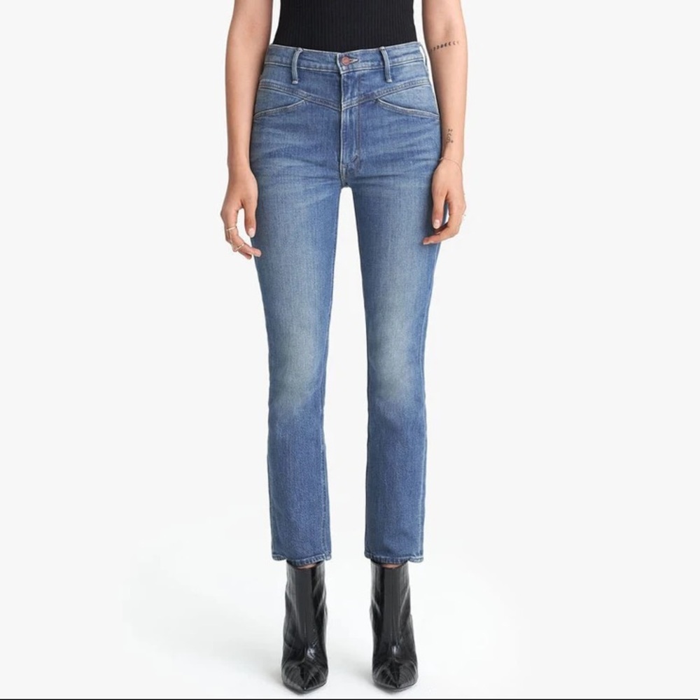 Mother The Dazzler Yoke Front Ankle Wander Dust High Rise Jeans - 26